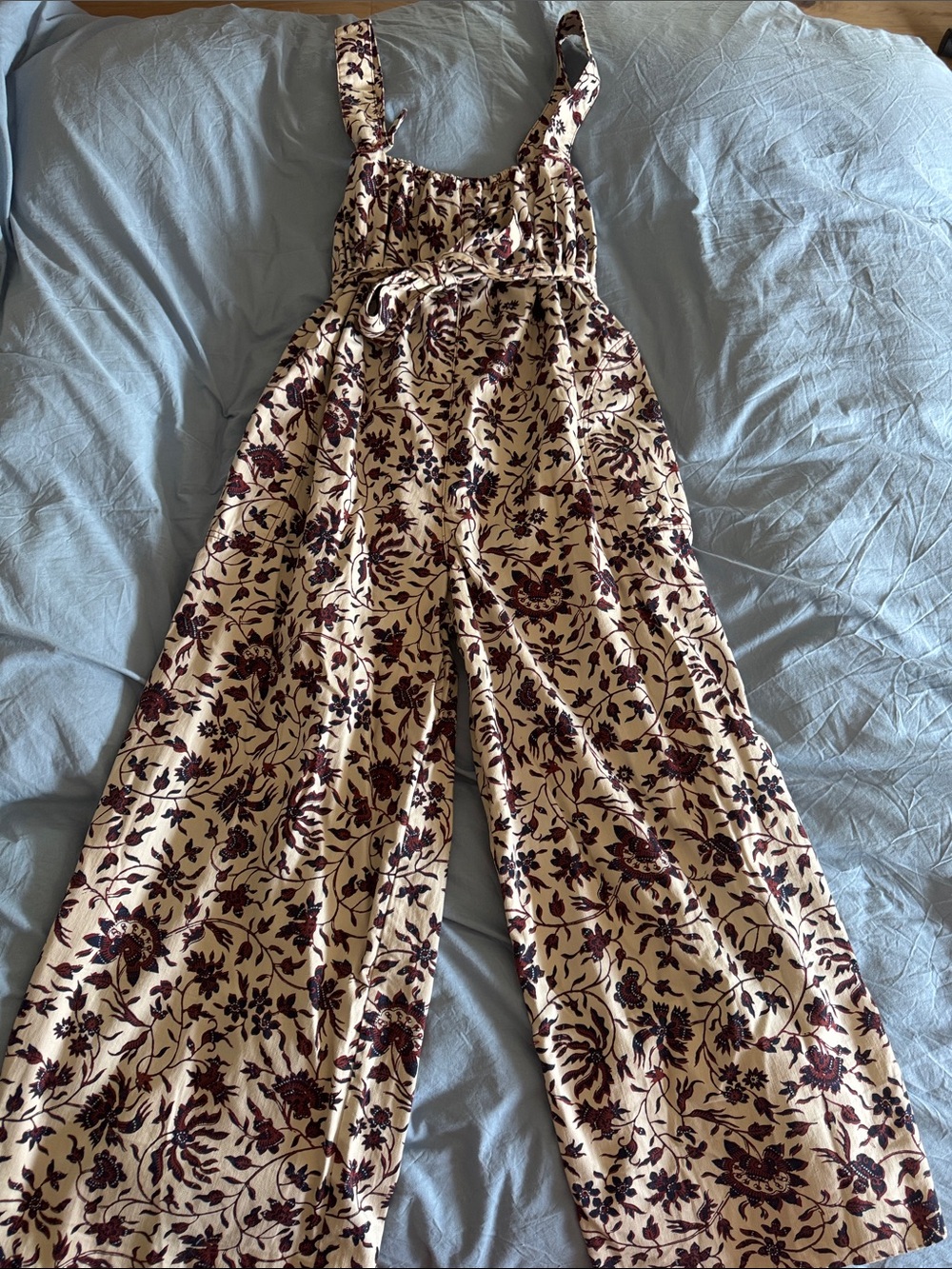 Ulla Johnson Floral Jumpsuit in Burgundy and White
